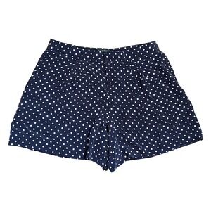 Lauren Ralph Lauren 100% Silk Navy Shorts With White Polka Dots, Size 8, Classic